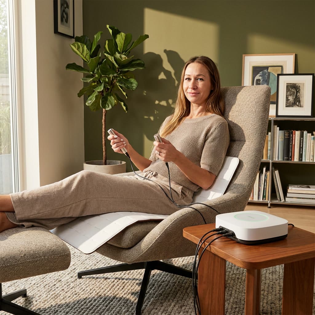 A quiet home wellness setting prepared for a sanza ritual