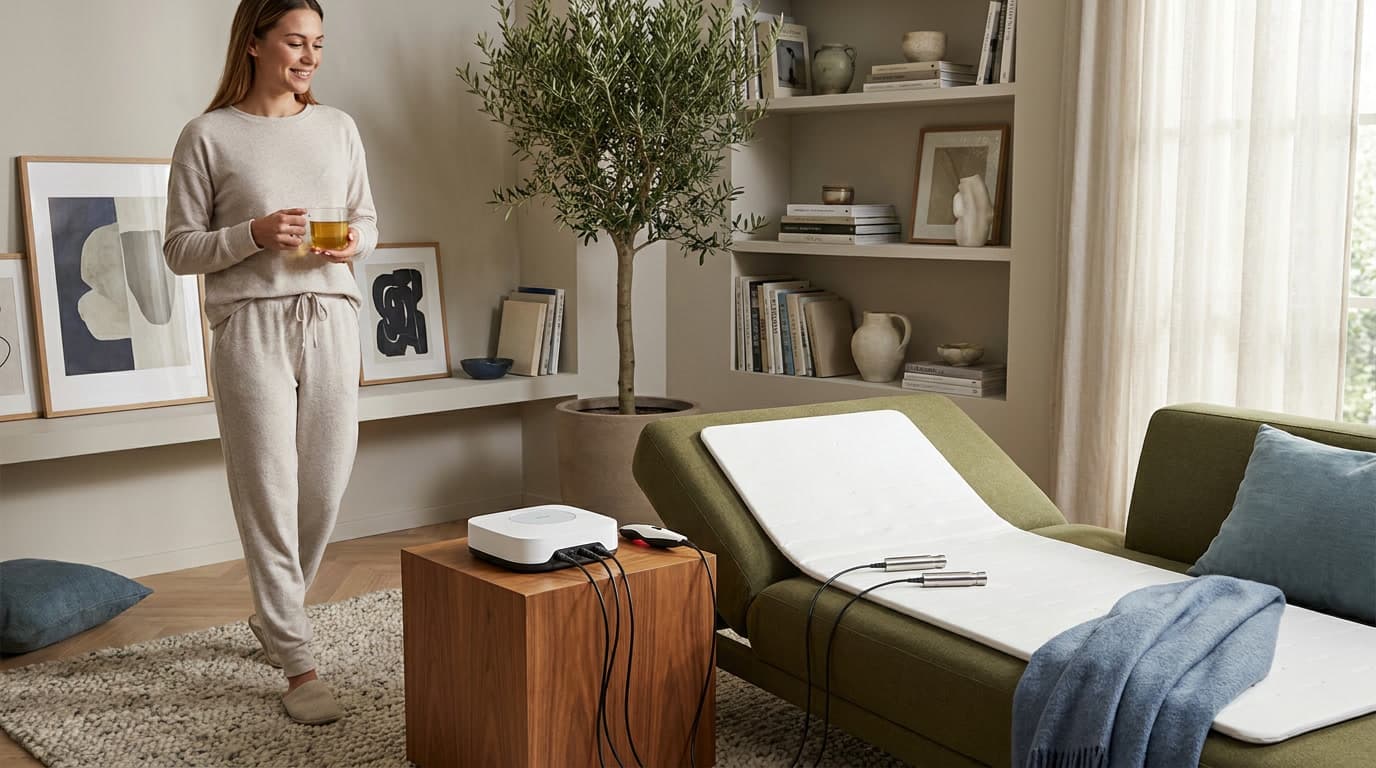personal sanza wellbeing routine in a calm home space